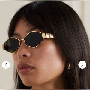 CELINE Sunglasses
Triomphe hexagon-frame gold-tone sunglasses